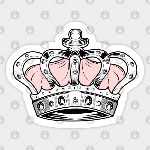 Crown - Pink Sticker by adamzworld